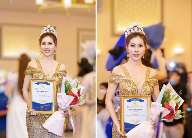 Người đẹp Nguyễn Xuân Thủy được trao vương miện hoa hậu nhân ái 2022